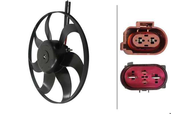 HELLA 8EW366420-141 | Fan Motoru (Büyük Olan 250W 363mm) Caddy 04 > 11 Eos 06 > 11 Golf V VI 04 > 13 Jetta 06 > 08 Passat 06 > 11 CC
