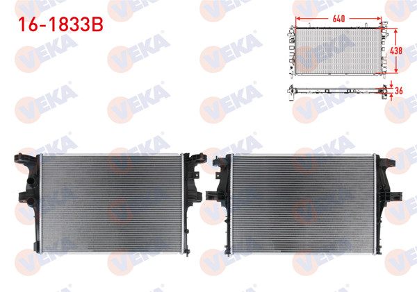 VEKA 16-1833B | Su Radyatörü Brazing Iveco Daily V 2.3 D M-T 2011-2014 / Daily VI 2.3 D M-T 2014-2016