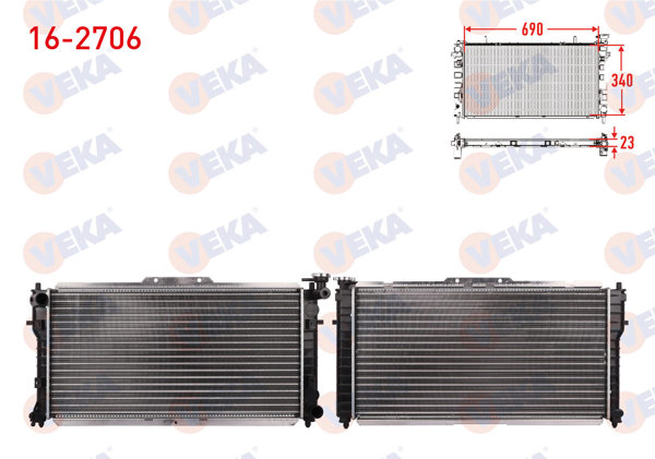 VEKA 16-2706 | Su Radyatörü Mekanik Mazda 626 IV (Ge) 1.8İ M-T Ac + /-1992-1997