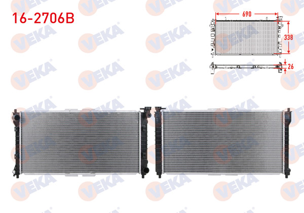 VEKA 16-2706B | Su Radyatörü Brazing Mazda 626 IV (Ge) 1.8İ M-T Ac + /-1992-1997