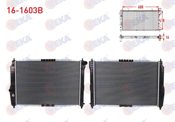 VEKA 16-1603B | Su Radyatörü Brazing Chevrolet Aveo 1.4 16V Dohc A-T 2003 -