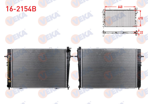 VEKA 16-2154B | Su Radyatörü Brazing Hyundai Tucson 2.0 CRDI A-T Ac + /-2004-2010
