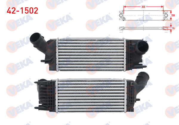 VEKA 42-1502 | Turbo Radyatörü (Intercooler) Citroen C5 III 1.6 HDI-2.0 HDI 2008-2015 / Peugeot 407 1.6 HDI-2.0 HDI 2004-2011
