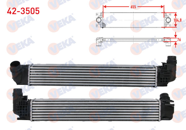 VEKA 42-3505 | Turbo Radyatörü (Intercooler) Dacia Duster 1.5 DCI (K9k 892-894-896-898) 2012 -