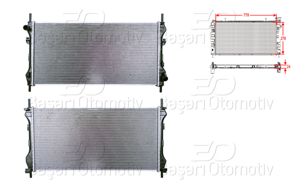 WISCO 3113769-00 | Su Radyatörü Brazing Mt 770X387x26 mm Ford Transıt2.0 TDI V184 00 >