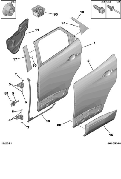 MOPAR (PSA) 98115971XT | Sağ Arka Kapı Bandı 3008 (P84)