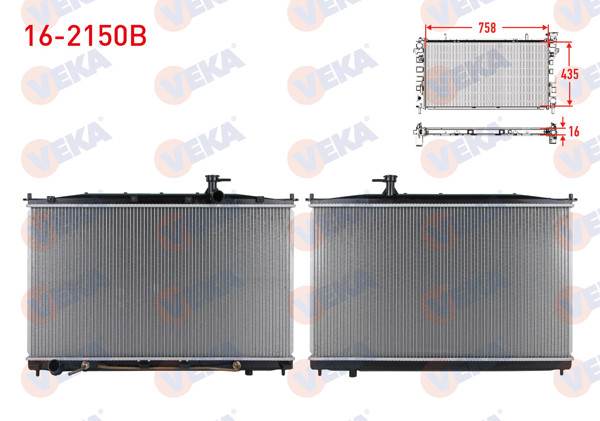 VEKA 16-2150B | Su Radyatörü Brazing Hyundai Santa Fe II (Cm) 2.2 CRDI A-T Ac + /-2006-2012
