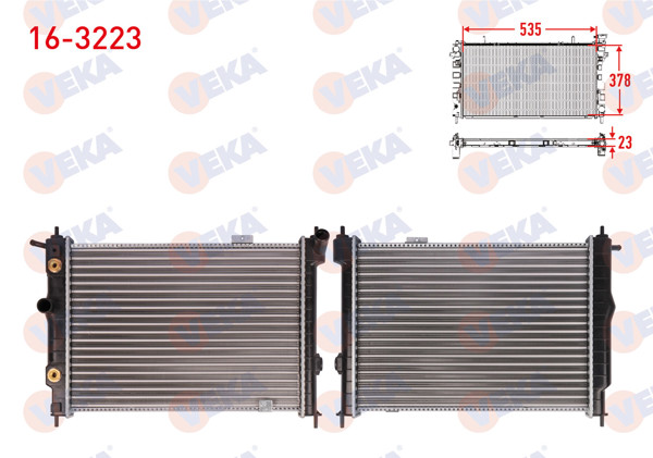 VEKA 16-3223 | Su Radyatörü Mekanik Opel Astra F 1.4İ A-T 1991-1998