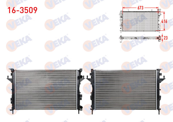 VEKA 16-3509 | Su Radyatörü Mekanik Renault Laguna II (Bg0 / 1) 1.6İ 16V A-T / M-T 2001-2007