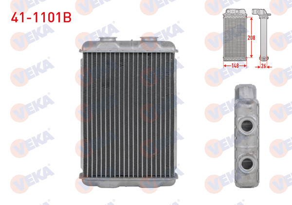 VEKA 41-1101B | Kalorifer Radyatörü Brazing (5.5mm Fin) Alfa Romeo 159 (939) 1.9 Jtdm-1.9 Jts-2.4 Jtdm-1.8 Mpı 2006-2011