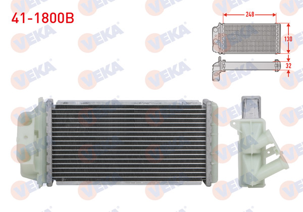 VEKA 41-1800B | Kalorifer Radyatörü Brazing (5.5mm Fin) Fiat Albea 1.3 Mjt 2003-2007