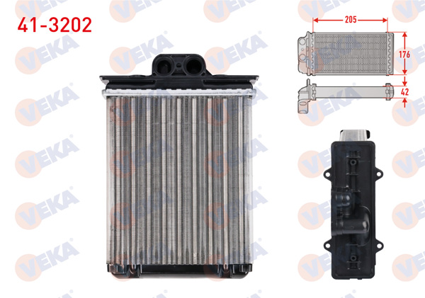 VEKA 41-3202 | Kalorifer Radyatörü Mekanik Opel Vectra B 1.6İ Klimalı Borusuz 1995-2003