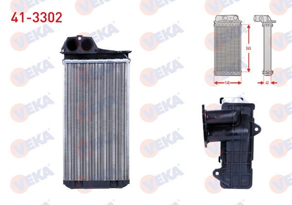 VEKA 41-3302 | Kalorifer Radyatörü Mekanik Peugeot 206 (2A / C) 1.4 HDI 1998-2006