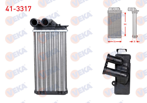 VEKA 41-3317 | Kalorifer Radyatörü Mekanik Peugeot 307 (3A / C) 1.6 2000-2007