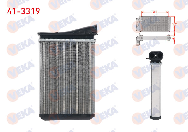 VEKA 41-3319 | Kalorifer Radyatörü Mekanik Peugeot 208 1.2-1.4-1.4 HDI-1.6 HDI 2012-/ 2008 1.6 HDI 2013-/ Citroen C3 III 1.6 HDI 2016 -