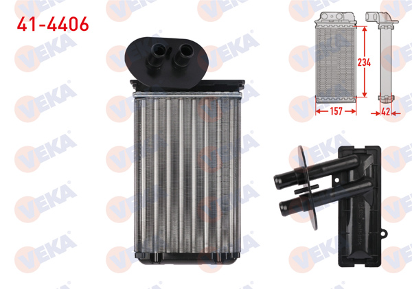 VEKA 41-4406 | Kalorifer Radyatörü Mekanik Volkswagen Transporter IV (70Xb,70Xc,7Db,7Dw) 2.4 D 1990-2003