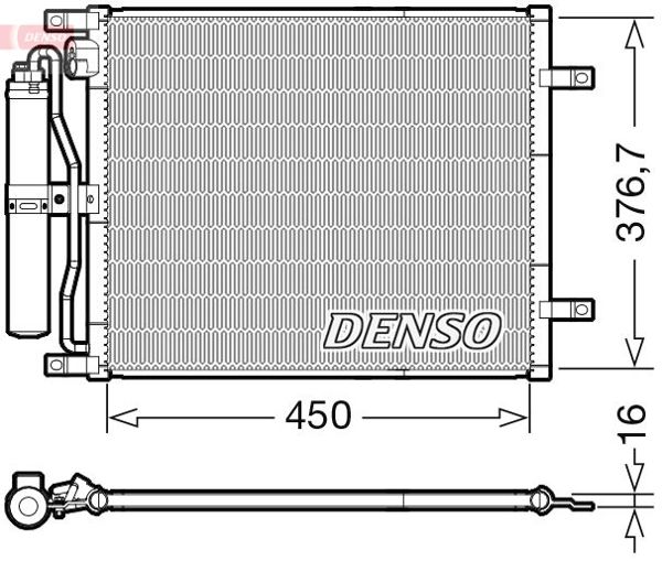 DENSO DCN46029 | Kondenser Micra 1.5 DCI 02-Note 1.5 DCI 06-492×391X16