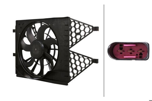 HELLA 8EW366420-411 | Fan Motoru Davlumbazlı (300W 390mm) Cordoba Ibiza IV V Fabia Roomster Polo