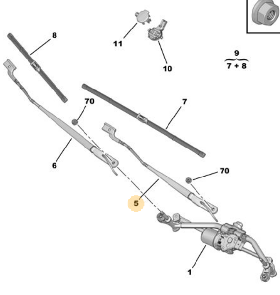 MOPAR (PSA) 9834002580 | Ön Sol Silecek Kolu