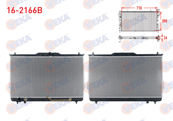VEKA 16-2166B | Su Radyatörü Brazing Hyundai Santa Fe 2.0 CRDI A-T 4X4 2001-2006