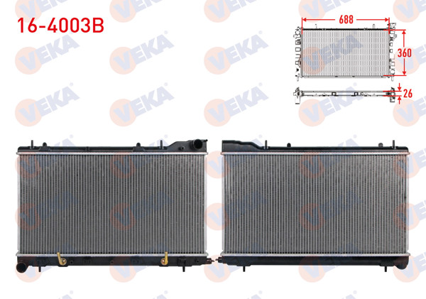 VEKA 16-4003B | Su Radyatörü Brazing Subaru Forester (Sg) 2.0İ-2.5 2002-2007