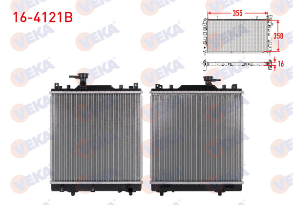 VEKA 16-4121B | Su Radyatörü Brazing Suzuki Alto IV (Ff) 1.1 M-T 2002-2008