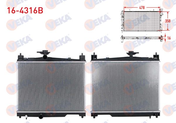 VEKA 16-4316B | Su Radyatörü Brazing Toyota Yaris (_Cp10) 1.0İ M-T 1999-2005