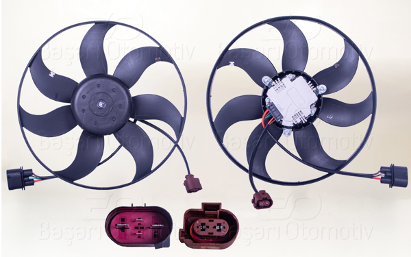 WISCO 1113131-00 | Fan Motoru Davlumbazsız (360 mm-4 + 2 Fıs-7 Kanat) VW Passat Jetta Golf5 1.4Tsı 2.0 TDI Bkp