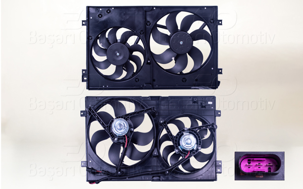 WISCO 1113833-00 | Fan Motoru Davlumbazlı 345mm 290mm VW Golf4 Bora Audi A3 Tt Seat Skoda 1.4-2.3 98>