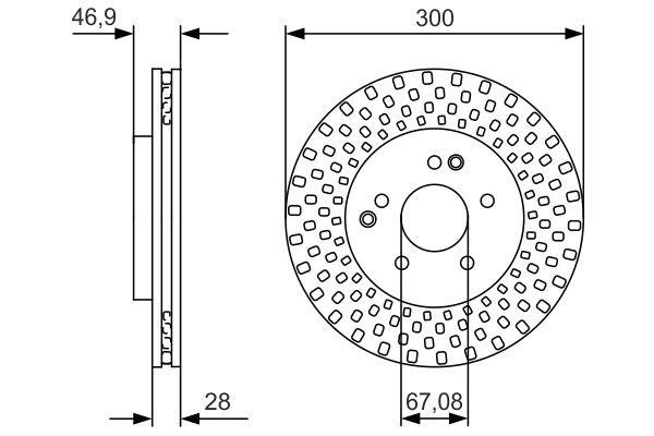 BOSCH 0986479D05 | Fren Diski Ön 205 213 | 2 Adet