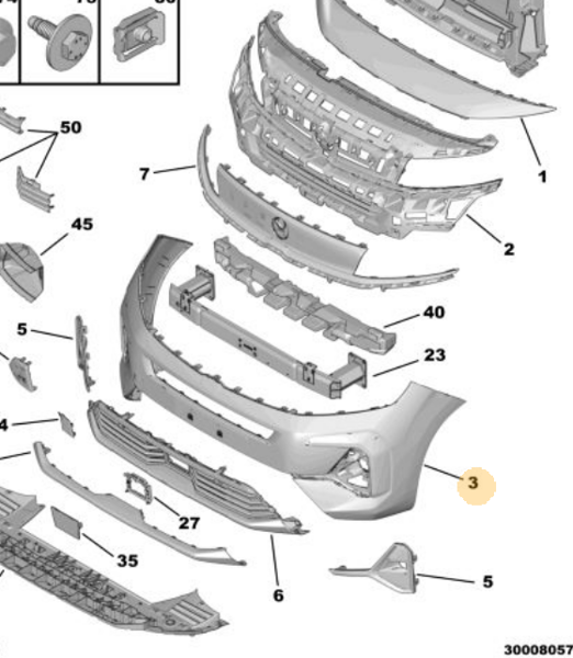 MOPAR (PSA) 169348241T | Ön Sac Tampon 508 97-00