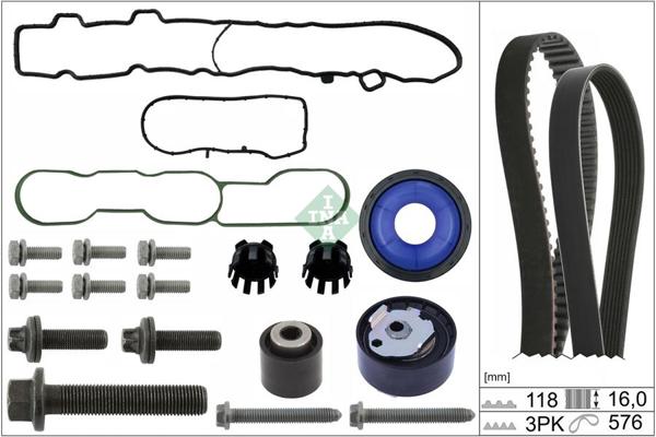 INA 530085612 | Triger Seti Contalı Keçeli Opel Astra Crossland X 208 301 308 508 5008 1.2 Hns E