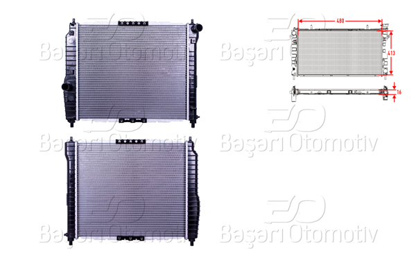 WISCO 2113662-00 | Su Radyatörü Brazing Mt 480X413x16 Chevrolet Kalos Aveo 1.2. 1.4 8V 02 >