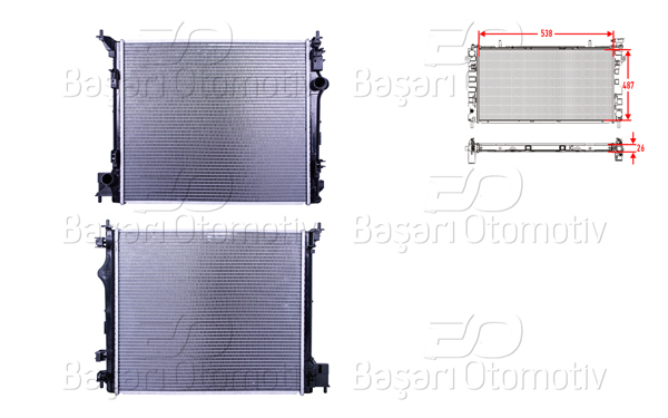 WISCO 3113412-00 | Su Radyatörü Brazing Mt-At 538X487x22 Nissan Qashqai 1.6 DCI / 1.2Dıg -