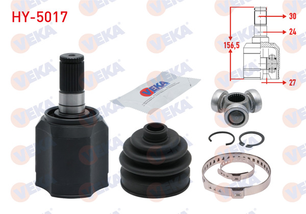 VEKA HY-5017 | Aks Kafası Sol-Sağ On Ic Hyundai i30 (Gd) 1.6 CRDI A-T 27X24x30 Uzunluk 156,50mm 2011-2017
