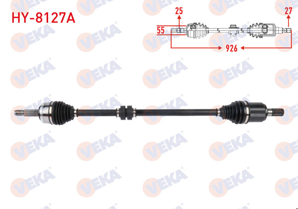 VEKA HY-8127A | Komple Aks Sağ On Uzunluk 926mm Hyundai i20 1.4 6 A-T 2021 -
