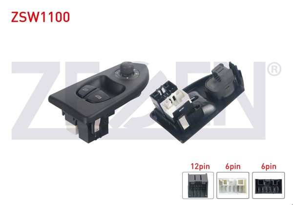 ZEGEN ZSW1100 | Cam Açma Anahtar Grup Ayna Ayarlı Çiftli Çerçeveli Turuncu Işık 24 Pin Ducato-Boxer II-Jumper II 2002-2006