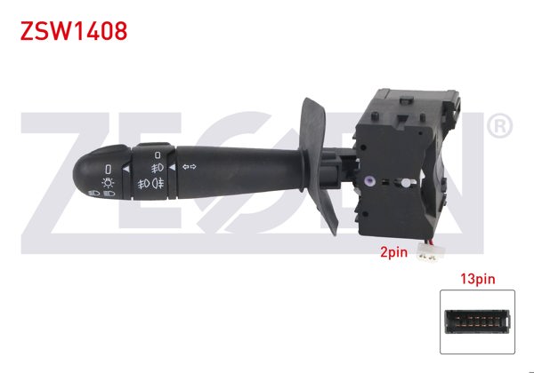 ZEGEN ZSW1408 | Far Sinyal Kumanda Kolu 13 + 2 Pin Renault Megane I 1996-2003