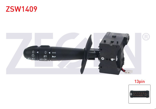 ZEGEN ZSW1409 | Far Sinyal Kumanda Kolu Kornalı 13 + 2 Pin Renault Megane I-Kangoo 1996-2008