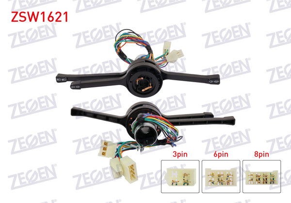 ZEGEN ZSW1621 | Far Silecek Kumanda Kolu Komple 8 + 6 + 3 Pin 3 Devre Fiat M131 / SLX E.M.