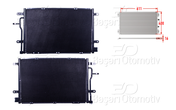 WISCO 1143075-00 | Klima Radyatörü 611X400x16 Audi A4 S4 Quattro 2.7 TDI 3.0 TDI 03 >