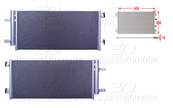 WISCO 2143119-00 | Klima Radyatörü 694X308x16 Opel Astra K 1.0 1.4 Turbo 1.6 CDTI 1.6 Turbo 15 >