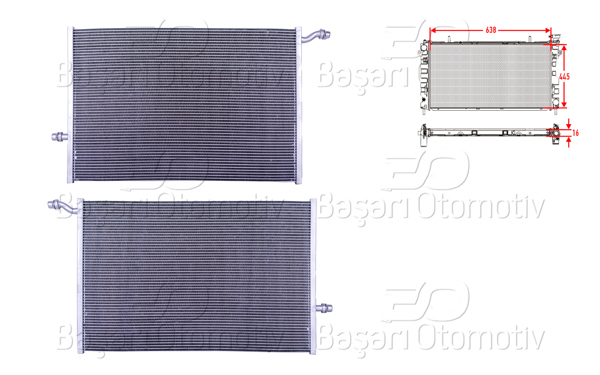 WISCO 3113936-00 | İlave Soğutucu Brazing Mt-At 638X445x16 Mercedes-Benz Benz C Serisi C160 C200 13 >