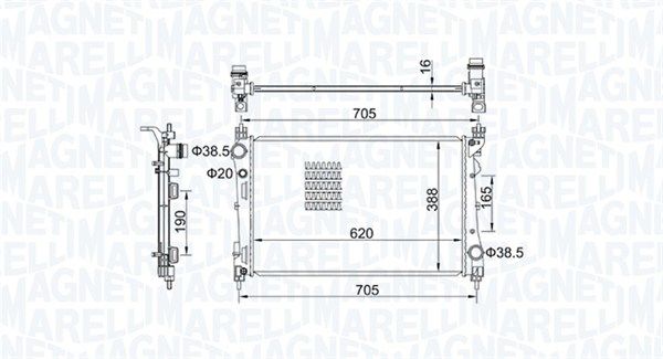 MAGNETI MARELLI 350213163100 | Radyatör Opel Combo 1.3Cdtı