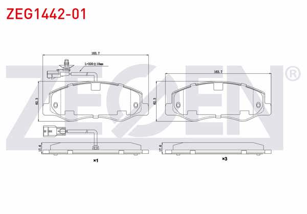 ZEGEN ZEG1442-01 | Fren Balata Arka Fişli Renault Master III (Fv) 2.3 DCI Çift Teker 2010-/ Opel Movano B 2.3 DCI 2010-/ Karsan Jest 2.3 D 2012 -