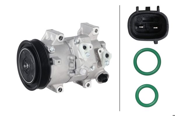 HELLA 8FK366202-431 | Klima Kompresörü Toyota Auris Corolla 1.6 2007-2012 Avensis 2008-> [6Pk V Kayış Kasnagı] [120mm]