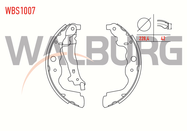 WALBURG WBS1007 | Fren Pabuç Balata Arka Renault Clio IV 1.5 DCI Levyelı 228,4X42 mm 2012-/ Captur 1.5 DCI 2013-/ Lodgy 1.5 DCI 2012-/ Duster 1.5 DCI 2012-/ Clio IV 1.2 16V 2012-/ Sandero 1.5 DCI 2008-2013