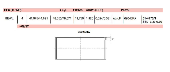 GLYCO F014173430MM | Kol Yatak (0,30) P106 P206 P307 P306 P205 P405 Partner C2 C3 C4 P308 Ax Zx Xsara II Bx (4 Silindir)