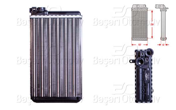 AUTOLUX 2143005-22 | Kalorifer Radyatörü Mekanik 239X160 mm Opel Omega A 1.8 2.0 2.3 D 1987 >