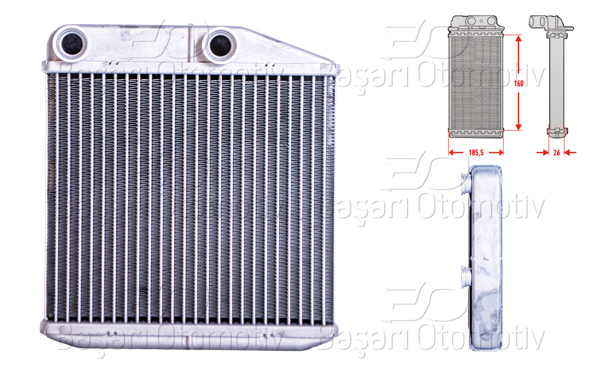 WISCO 2143100-00 | Kalorifer Radyatörü Brazing 160X185 mm Opel Corsa D Adam 1.2 1.3 1.4 1.7 2007 >